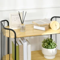 HOMCOM Carucior de Bucatarie Multifunctional pe 3 Niveluri din PAL si Otel cu Maner si 4 Roti, 79x38x95 cm, culoare Lemn natur(m-7)