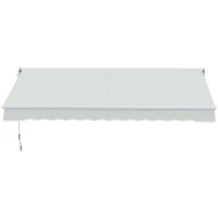 Outsunny Copertina pentru soare cu brate si actionare manuala, din aluminiu si poliester pentru exterior, 295x200 cm, alb crem(m-8)