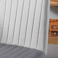 HOMCOM Scaune de Luat Masa Set de 2 Scaune de luat Masa, Scaune de Bucatarie Moderne din Tesatura de Catifea cu Spatar cu Canale si Picioare din Otel pentru Camera de Luat Masa, Camera de Zi, Gri(m-9)