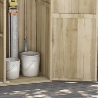 Outsunny Magazina Gradina Lemn – Dulap cu Usi Duble pentru Unelte(m-9)