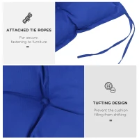 Outsunny Cuscino per Panchina da Giardino con Laccetti 100x40cm Blu(m-6)