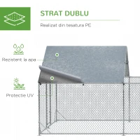 Pawhut Cotet Mare pentru 15-18 Gaini – Otel Zincat cu Copertina(m-6)