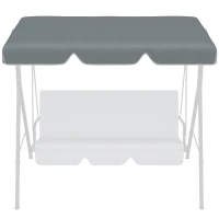Outsunny Copertina de Rezerva pentru Balansoar de Gradina cu 2 Locuri cu Cadru Tubular, Acoperis de Rezerva pentru Balansoar, Umbrela de Soare UV50+ (Doar Copertina), Gri Inchis(m-6)