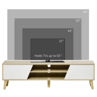 HOMCOM Mobile Porta TV fino 65" con Armadietti e Ripiani Aperti, 150x30x42cm(m-6)