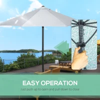 Outsunny Parasolar Umbrela de Gradina, Umbrela de Masa in Aer Liber Umbrela de Soare cu Copertina cu 8 Spite, Verde(m-5)