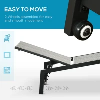 Outsunny Sezlong de Gradina din Ratan si Aluminiu cu Spatar Reglabil in 5 Pozitii si Roti, 162x60x90 cm, Nergru si Gri(m-6)