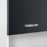 HOMCOM Dulap de Bucatarie, Dulap de Depozitare Independent cu Usi Lucioase Intens, Rafturi Reglabile si Sertar pentru Camera de Zi, Camera de Luat Masa, 177cm, Gri(m-8)