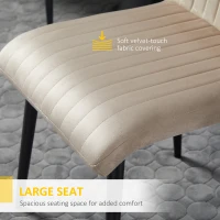 Homcom Set 2 Scaune Dining Elegante din Catifea – Spatar inalt(m-4)