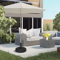 Outsunny Suport pentru Umbrela de Gradina cu diametrul 38-48 mm din Otel si HDPE cu Usa Laterala pentru Umplere, Ø48.5x36 cm(m-9)