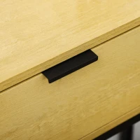 HOMCOM Consola pentru hol cu sertar, masa consola din lemn cu picioare din otel, 80x30x76cm, lemn si negru(m-8)