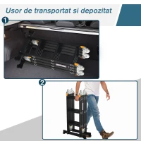 Durhand Scara Aluminiu 5-in-1 – Pliabila cu Panouri de Sustinere(m-8)