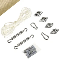 Outsunny Copertina pentru soare, dreptunghiulara din HDPE pentru protectie impotriva razelor UV cu accesorii si husa pentru transport incluse, 4x3 m, bej(m-8)