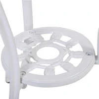 Outsunny 3 Piece Patio Bistro Set for 2, Outdoor Aluminium Garden Table and Chairs with Umbrella Hole for Balcony, White(m-9)