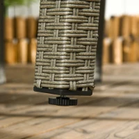 Outsunny Set de Exterior din Ratan PE de 5 Piese, Masa de Gradina cu Blat din Sticla si  4 Scaune cu Perne, Gri(m-7)