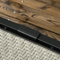 Outsunny Sezlong de Gradina din Ratan si Aluminiu cu Spatar Reglabil in 5 Pozitii si Roti, 162x60x90 cm, Nergru si Gri(m-7)