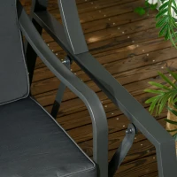 Balansoar pentru gradina cu 2 locuri, din otel cu acoperis inclinabil si perne cu husa detasabila, 148x129x172 cm, negru si gri(m-8)