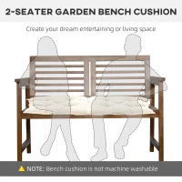 Outsunny Perna de Scaun de Gradina, Perna de Scaun in Aer Liber cu Cordoane de Prindere si Umplutura Groasa, Alb Crem, 100cm Latime(m-4)