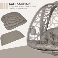 Fotoliu suspendat 2 locuri din otel si bumbac PP cu 2 suporturi, perne din poliester si cadru pliabil, 130x103x172 cm(m-6)