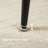 HOMCOM Masa pentru bucatarie pentru 4 persoane, din lemn si cu picioare din otel cu picioruse reglabile, 140x80x76cm, culoare lemn si negru(m-7)