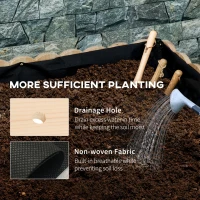 Outsunny Jardiniera pentru exterior, verticala si de dimensiuni reduse din lemn de brad cu orificiu de scurgere si protectie interioara, 86x30x50 cm, culoarea lemnului(m-6)