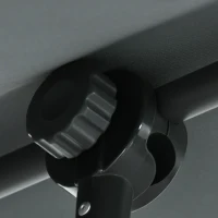 Outsunny Parasol de jardin inclinable auvent plat hauteur réglable polyester Anti-UV dim. 180L x 130l x 115-205H cm gris foncé(m-7)