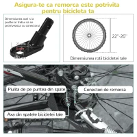 HOMCOM Remorca pentru bicicleta pentru copii 2 in 1, centura in 5 puncte, geanta de depozitare, reflector, steag, galben(m-8)