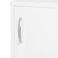 kleankin Medicijnkast, 3 Compartimenten, Afsluitbaar, met Receptenvak, Stevig Stalen Behuizing, Wit, 40 x 15 x 53,5 cm(m-8)