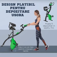 HOMCOM Bicicleta Pliabila 2 în 1 Rezistenta 8 Nivele Elastice pentru Brate(m-7)
