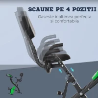 HOMCOM Bicicleta Pliabila 2 în 1 Rezistenta 8 Nivele Elastice pentru Brate(m-5)