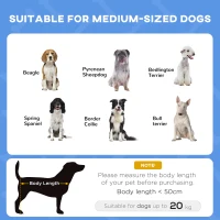 PawHut Raised Dog Bed Waterproof Elevated Pet Cot with Breathable Mesh UV Protection Canopy Blue, for Medium Dogs, 76 x 61 x 73cm(m-4)