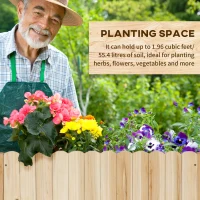 Outsunny Jardiniera pentru exterior, verticala si de dimensiuni reduse din lemn de brad cu orificiu de scurgere si protectie interioara, 86x30x50 cm, culoarea lemnului(m-5)