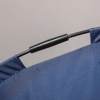 PawHut Raised Dog Bed Waterproof Elevated Pet Cot with Breathable Mesh UV Protection Canopy Blue, for Medium Dogs, 76 x 61 x 73cm(m-9)