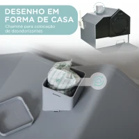 PawHut Caixa de Areia Fechada para Gatos com Bandeja Amovível Pá e Filtro Desodorizante 47x45x42 cm Cinza(m-4)