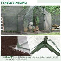 Outsunny Walk In PVC Greenhouse Garden Outdoor Flower Planter Steel Frame w/ Zipped Door & Window 180 x 100 x 168CM White(m-6)