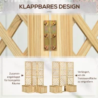 Outsunny podniesione łóżko ze składaną kratą, doniczka z ekranem prywatności 133x165 cm(m-5)