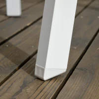 Outsunny Sitzgruppe für 4 Personen, 1 Tisch, 4 Stühle, wetterbeständig, 105 cm x 105 cm x 74 cm, Braun + Weiß + Grau(m-9)