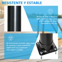 Outsunny Ducha Solar de 20 Litros para Exterior Ducha de Piscina con Cabezal de Ducha Grifo y Regulador de Agua Caliente Máx. 60℃ Conexión de Manguera de Jardín para Patio Playa Ø11x217 cm Negro(m-7)