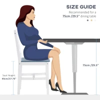 HOMCOM Dining Chairs Set of 2, Pine Wood Kitchen Chairs with Cross Back, Solid Structure for Living Room and Dining Room, White(m-7)