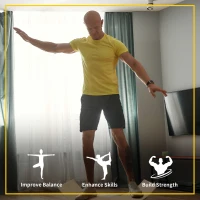 HOMCOM Wood Wobble Board with Ropes, Balance Board for Full Body Workout, Multipurpose for Kids and Adults(m-6)