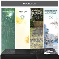 Outsunny Funda Protectora para Muebles de Jardín en Forma de L Cubierta para Sofás Exterior con Hebillas de Tracción Tela Oxford 600D Impermeable 260x76x82 cm Negro(m-6)