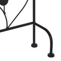 Outsunny Soporte de Metal para Plantas Macetas Plegable Estantería para Flores con 3 Estantes Decoración Interiores Exteriores para Jardín Terraza Balcón 74x23x62 cm Negro(m-9)