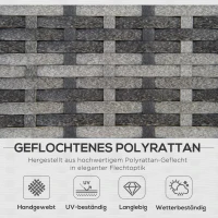 Outsunny meble ogrodowe z technorattanu zestaw wypoczynkowy 6 szt. Zestaw wypoczynkowy stal szary(m-4)