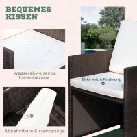 Outsunny komplet stół z krzesłami z technorattanu zestaw ogrodowy komplet 21 el. Brązowe aluminiowe meble ogrodowe(m-7)