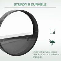 Jardiniere pentru balcon, set 3 bucati din otel si acrilic cu montare pe perete, pentru spatii interioare si exterioare, Ф30.5x5/Ф20.5x5/Ф15.5x5 cm, negru(m-5)