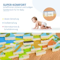 HOMCOM Puzzelmat kindertapijt opvouwbaar EVA kindersnoepjes patroon 61,5 x 61,5 cm(m-4)