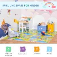 HOMCOM Puzzelmat kindertapijt opvouwbaar EVA kindersnoepjes patroon 61,5 x 61,5 cm(m-7)