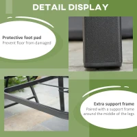 Outsunny 94 x 94 cm Garden Table with Parasol Hole, Outdoor Dining Garden Table for Four with Slatted Metal Plate Top, Black(m-6)