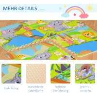 HOMCOM Puzzelmat kindertapijt opvouwbaar EVA kindersnoepjes patroon 61,5 x 61,5 cm(m-6)