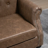 HOMCOM Wingback Accent Chair Tufted Chesterfield-style Armchair with Nail Head Trim for Living Room Bedroom Brown(m-9)