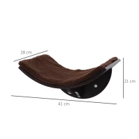 Pawhut® Łóżko Legowisko Leżanka Ścienna Półka dla Kota Montaż na Ścianie Pluszowa Nakładka Mdf Brązowy 41 X 28 X 21 cm(m-3)